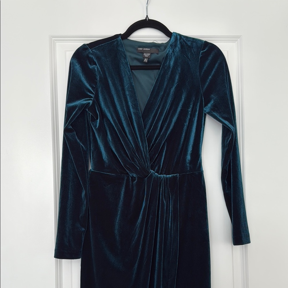 Teal Velvet Dress